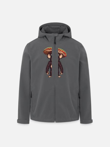 Monkey Comic Funny Sombrero - Men’s Recycled Softshell Jacket by Stanley/Stella - black