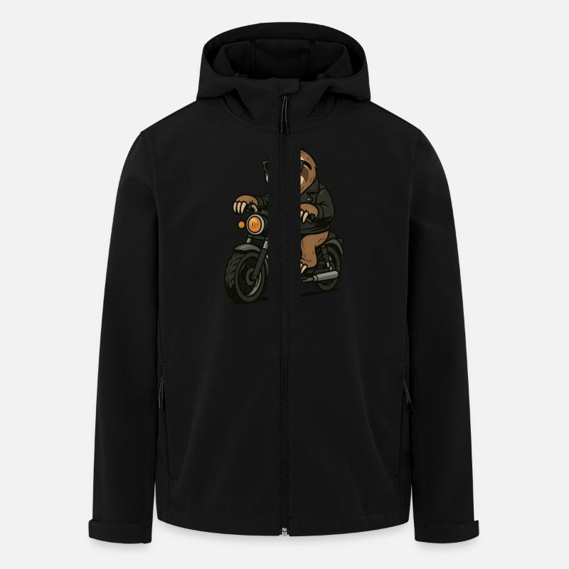 Sloth Motorcycle - Men’s Recycled Softshell Jacket by Stanley/Stella - black