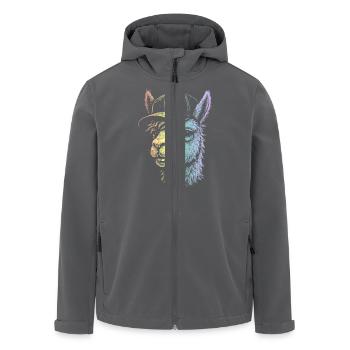 Lama - Men’s Recycled Softshell Jacket by Stanley/Stella - anthracite - Front - AI Model Male 185 light (185cm)