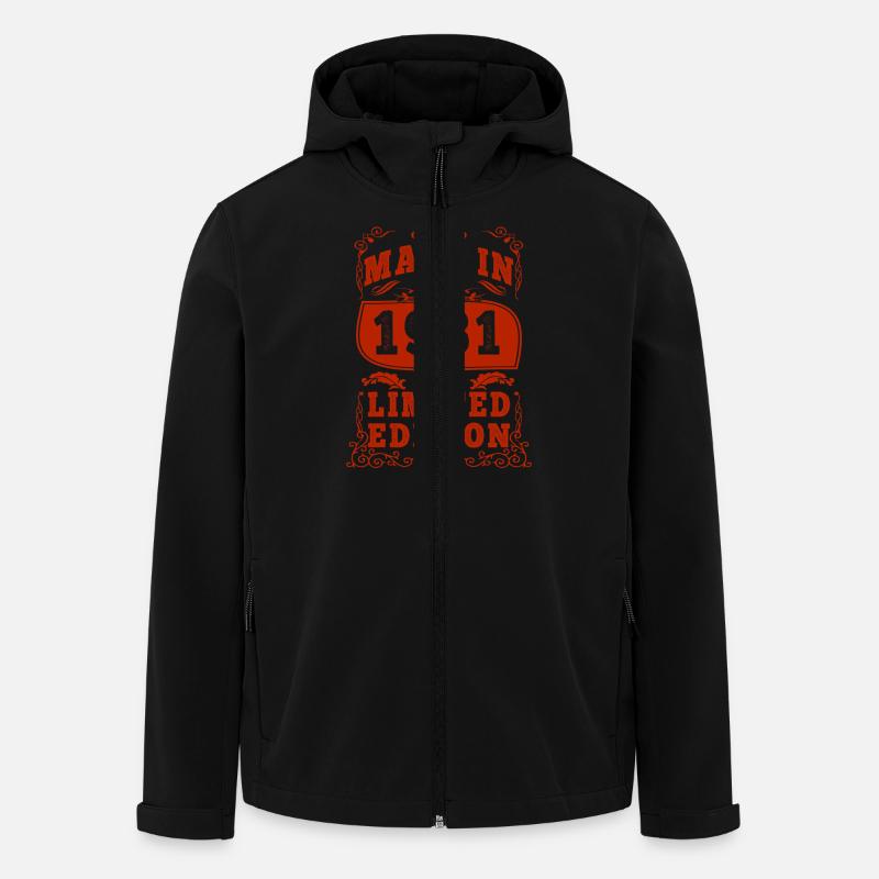 19844 years old 1981 born in 19844 years old - Men’s Recycled Softshell Jacket by Stanley/Stella - black