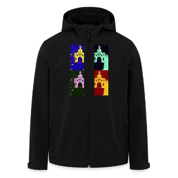 Pop art Grèce - Veste softshell homme en polyester recyclé Stanley/Stella - noir - Devant - AI Model Male 185 light (185cm)