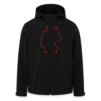 Deutschland Umriss / Germany contour (1c) - Recycelte Männer Softshell-Jacke von Stanley/Stella - Schwarz - Vorne - AI Model Male 185 light (185cm)