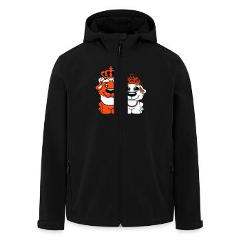 Deux Chiens Couronne Roi Reine Souverain Majesté - Veste softshell homme en polyester recyclé Stanley/Stella - noir - Devant - AI Model Male 185 light (185cm)