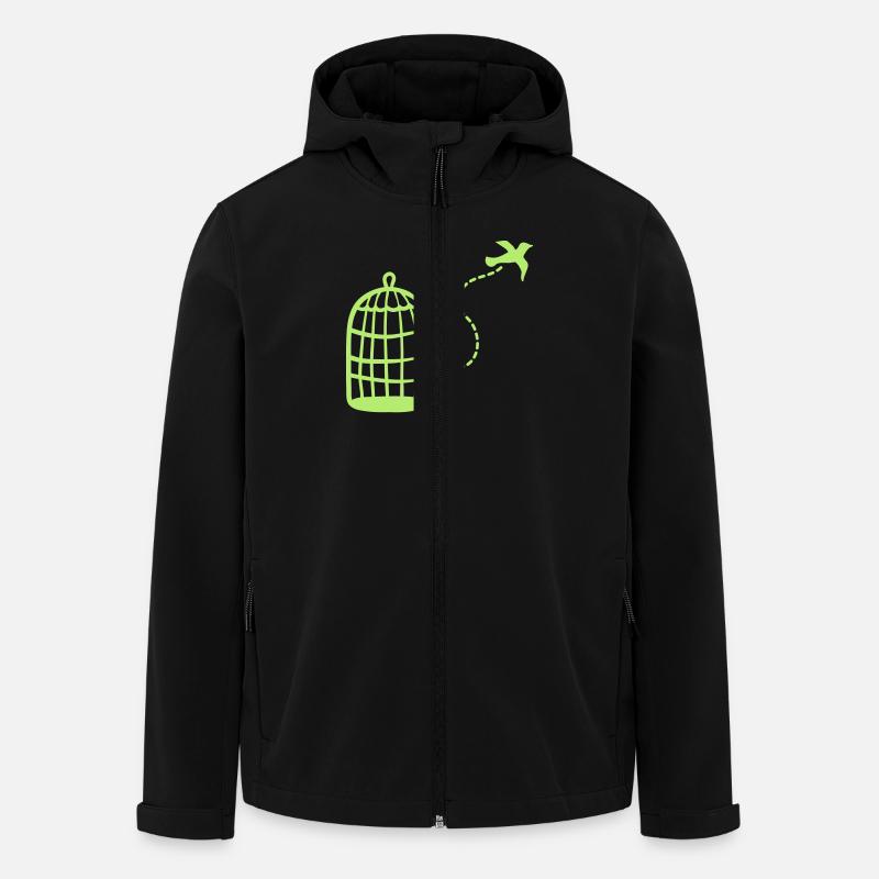 Käfig - Vogel fliegt - Recycelte Männer Softshell-Jacke von Stanley/Stella - Schwarz