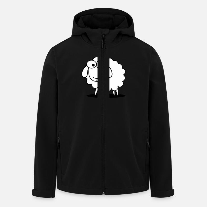 moutons drôle avec regard doux - Veste softshell homme en polyester recyclé Stanley/Stella - noir