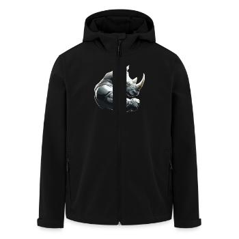 Nashorn Gewichtheben Fitness-Studio - Recycelte Männer Softshell-Jacke von Stanley/Stella - Schwarz - Vorne - AI Model Male 185 light (185cm)