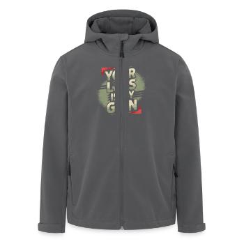 For treasure hunters with a sense of humor - Men’s Recycled Softshell Jacket by Stanley/Stella - black - Front - AI Model Male 185 light (185cm)