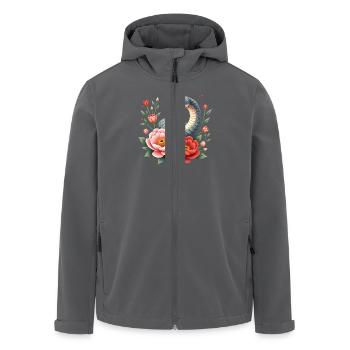 Bonne Année 2025 - Serpent - Veste softshell homme en polyester recyclé Stanley/Stella - noir - Devant - AI Model Male 185 light (185cm)