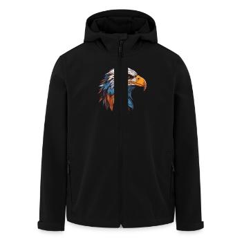 Adler Porträt - Recycelte Männer Softshell-Jacke von Stanley/Stella - Schwarz - Vorne - AI Model Male 185 light (185cm)