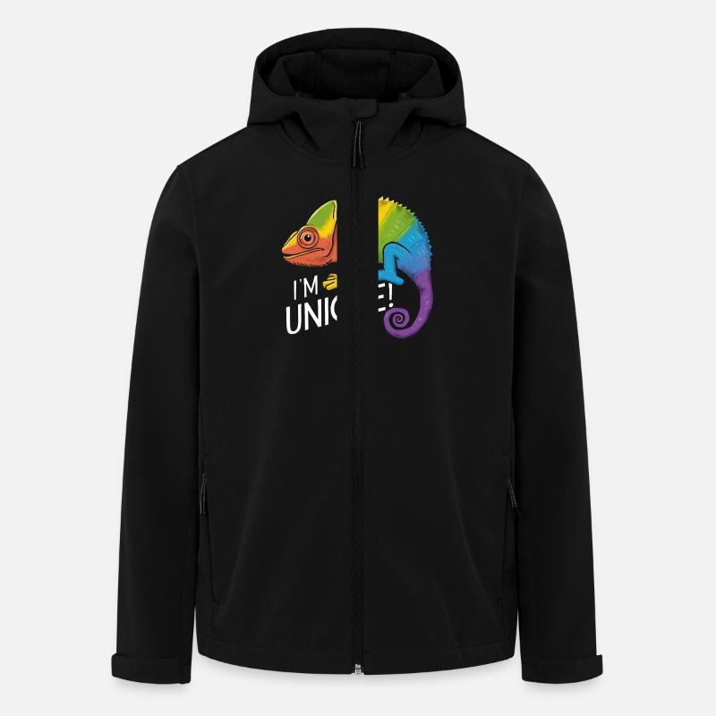 vibrant chameleon "I'm Unique!" - Men’s Recycled Softshell Jacket by Stanley/Stella - black
