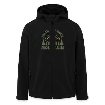 La foi peut déplacer des montagnes - Veste softshell homme en polyester recyclé Stanley/Stella - noir - Devant - AI Model Male 185 light (185cm)