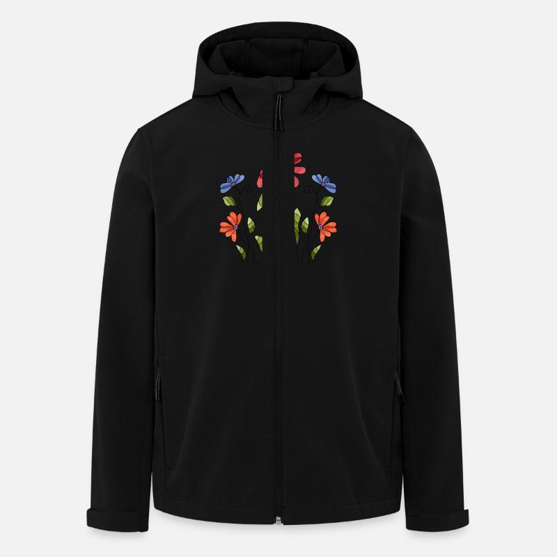 Blumen - Recycelte Männer Softshell-Jacke von Stanley/Stella - Schwarz