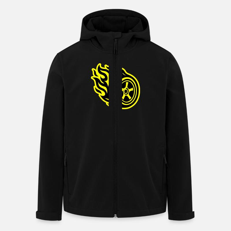 Reifen Flamme Auto - Recycelte Männer Softshell-Jacke von Stanley/Stella - Schwarz