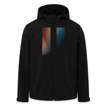 abstraktes geometrisches Muster Spirale Welle - Recycelte Männer Softshell-Jacke von Stanley/Stella - Schwarz - Vorne - AI Model Male 185 light (185cm)