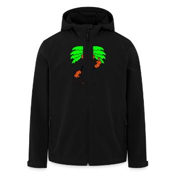 Lustige Böse Palme Zeigt Wütend Mittelfinger Comic - Recycelte Männer Softshell-Jacke von Stanley/Stella - Schwarz - Vorne - AI Model Male 185 light (185cm)