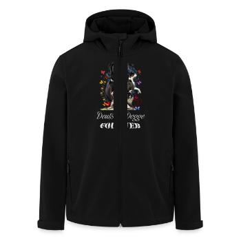 Design Deutsche Doggen - Recycelte Männer Softshell-Jacke von Stanley/Stella - Schwarz - Vorne - AI Model Male 185 light (185cm)