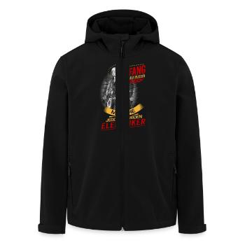 NEU Am Anfang JL Elektriker SW RAHMENLOS Geschenk - Recycelte Männer Softshell-Jacke von Stanley/Stella - Schwarz - Vorne - AI Model Male 185 light (185cm)