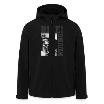 Hard Enduro Rider - Recycelte Männer Softshell-Jacke von Stanley/Stella - Schwarz - Vorne - AI Model Male 185 light (185cm)