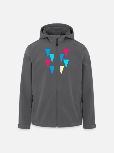 triangles_rain - Veste softshell homme en polyester recyclé Stanley/Stella - noir