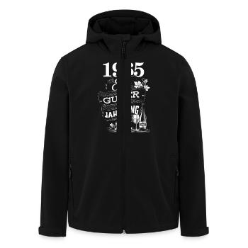 1965 Geburtsjahr Geburtstag Jahrgang - Recycelte Männer Softshell-Jacke von Stanley/Stella - Schwarz - Vorne - AI Model Male 185 light (185cm)