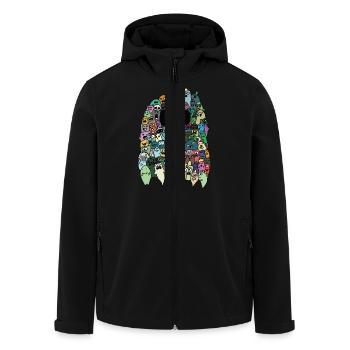 ghost - Men’s Recycled Softshell Jacket by Stanley/Stella - black - Front - AI Model Male 185 light (185cm)
