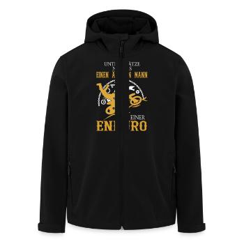 Älterer Mann Enduro - Recycelte Männer Softshell-Jacke von Stanley/Stella - Schwarz - Vorne - AI Model Male 185 light (185cm)