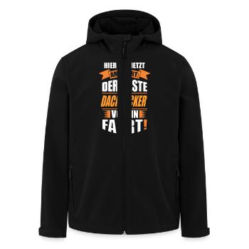 DACHDECKER - Recycelte Männer Softshell-Jacke von Stanley/Stella - Schwarz - Vorne - AI Model Male 185 light (185cm)