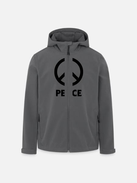 Peace Peace Sign Kærlighed og Fred - Stanley/Stella herre softshelljakke i genanvendt polyester - sort