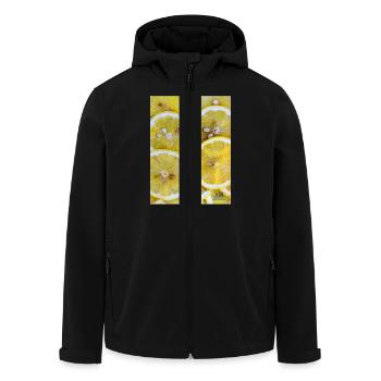 lemon - Men’s Recycled Softshell Jacket by Stanley/Stella - black - Front - AI Model Male 185 light (185cm)