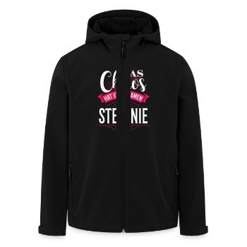 STEFANIE - chaos - Recycelte Männer Softshell-Jacke von Stanley/Stella - Schwarz - Vorne - AI Model Male 185 light (185cm)