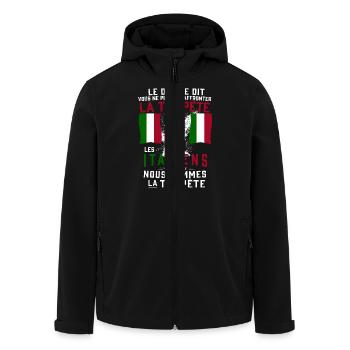 Tempête Italiens - Veste softshell homme en polyester recyclé Stanley/Stella - noir - Devant - AI Model Male 185 light (185cm)