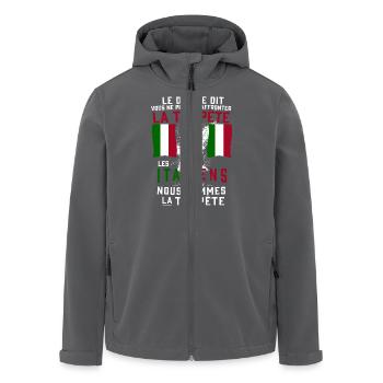 Tempête Italiens - Veste softshell homme en polyester recyclé Stanley/Stella - charbon - Devant - AI Model Male 185 light (185cm)