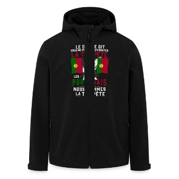 Tempête Portugais - Veste softshell homme en polyester recyclé Stanley/Stella - noir - Devant - AI Model Male 185 light (185cm)