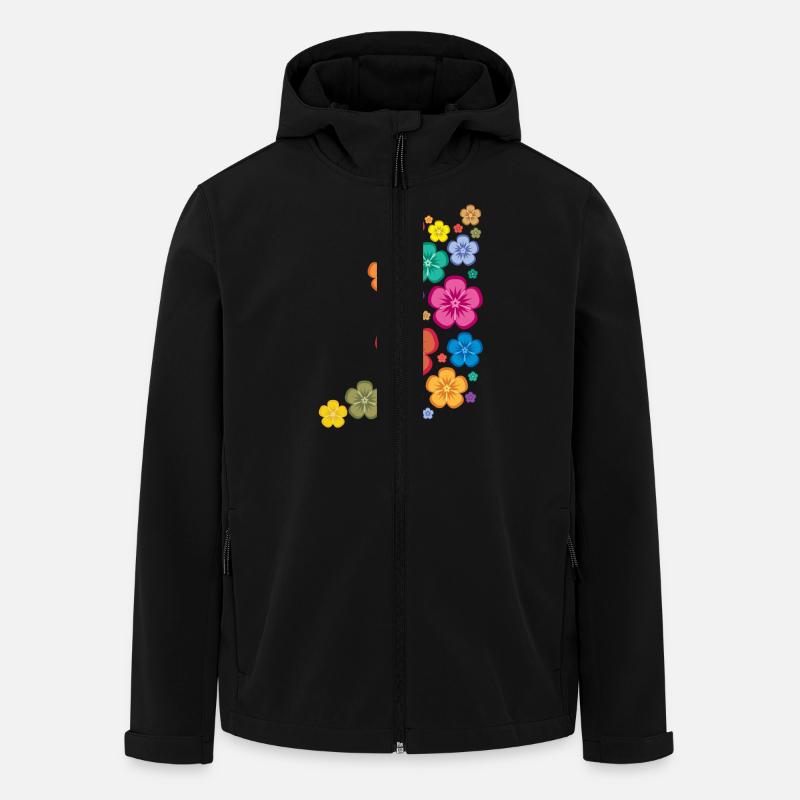 New Age Flower Power - Recycelte Männer Softshell-Jacke von Stanley/Stella - Schwarz