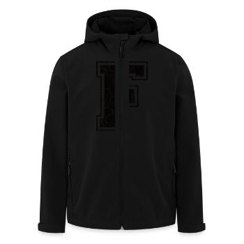 Un caractère F in Grunge-Look - Veste softshell homme en polyester recyclé Stanley/Stella - noir - Devant - AI Model Male 185 light (185cm)