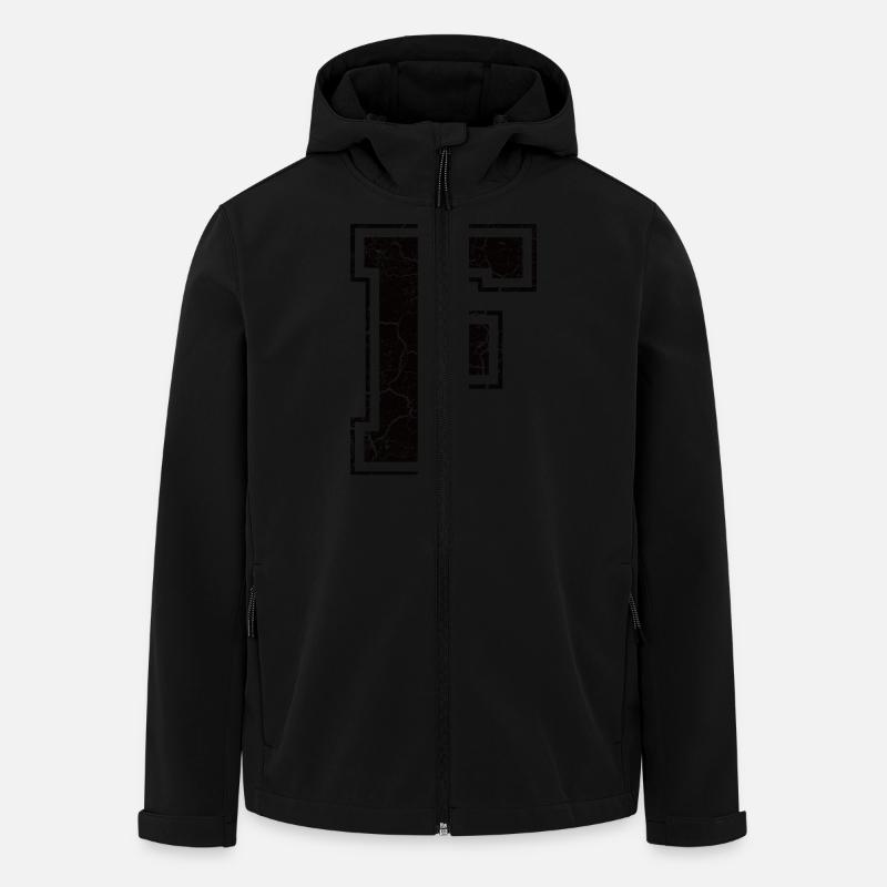 Un caractère F in Grunge-Look - Veste softshell homme en polyester recyclé Stanley/Stella - noir