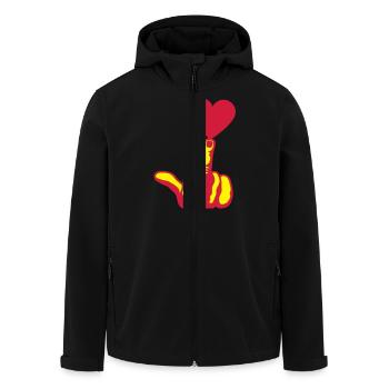fuck love coeur heart aime amour doigt - Veste softshell homme en polyester recyclé Stanley/Stella - noir - Devant - AI Model Male 185 light (185cm)
