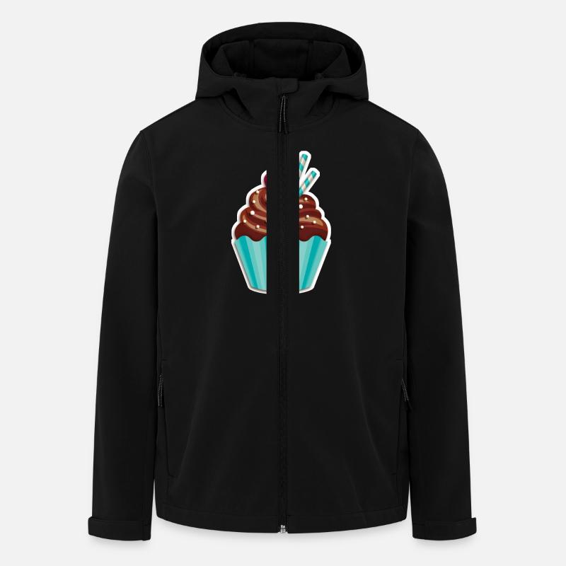 Cupcake - Muffin - Donut - Ice cream - chocolate - - Men’s Recycled Softshell Jacket by Stanley/Stella - black