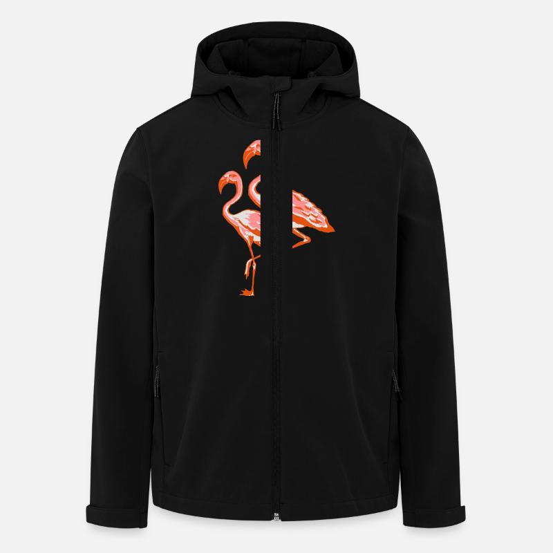two flamingos - Men’s Recycled Softshell Jacket by Stanley/Stella - black