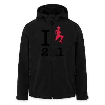 I Run 21.1 KM (Half Marathon Distance) - Recycelte Männer Softshell-Jacke von Stanley/Stella - Schwarz - Vorne - AI Model Male 185 light (185cm)
