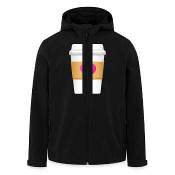 Smiley Coffee Mug - Recycelte Männer Softshell-Jacke von Stanley/Stella - Schwarz - Vorne - AI Model Male 185 light (185cm)