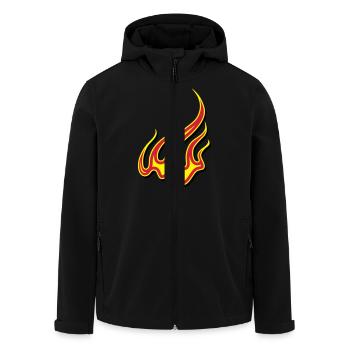 Fire flames art - Men’s Recycled Softshell Jacket by Stanley/Stella - black - Front - AI Model Male 185 light (185cm)