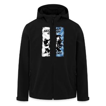 Sidecar Moto Cross - Recycelte Männer Softshell-Jacke von Stanley/Stella - Schwarz - Vorne - AI Model Male 185 light (185cm)