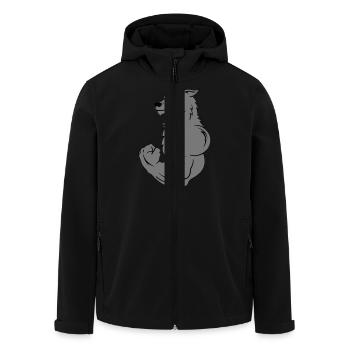 strong_wolf_2 - Veste softshell homme en polyester recyclé Stanley/Stella - noir - Devant - AI Model Male 185 light (185cm)