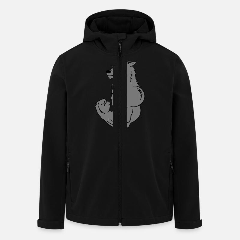 strong_wolf_2 - Men’s Recycled Softshell Jacket by Stanley/Stella - black