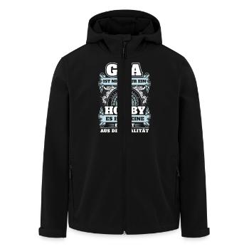 Goa - Nicht nur Hobby - Recycelte Männer Softshell-Jacke von Stanley/Stella - Schwarz - Vorne - AI Model Male 185 light (185cm)