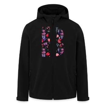 Personalisierter Blumenbuchstabe b - Geschenkidee - Recycelte Männer Softshell-Jacke von Stanley/Stella - Schwarz - Vorne - AI Model Male 185 light (185cm)