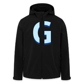 Pop und moderner blauer Buchstabe g - Recycelte Männer Softshell-Jacke von Stanley/Stella - Schwarz - Vorne - AI Model Male 185 light (185cm)