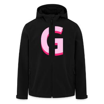 Letter g pink pop and modern - Men’s Recycled Softshell Jacket by Stanley/Stella - black - Front - AI Model Male 185 light (185cm)