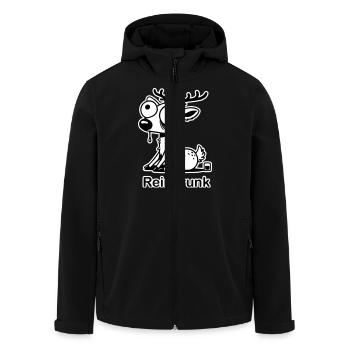 Lustiger betrunkener Hirsch - "Reindrunk" Design - Recycelte Männer Softshell-Jacke von Stanley/Stella - Schwarz - Vorne - AI Model Male 185 light (185cm)